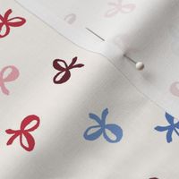 Coquette Bows (Floral White) Cute Pink Red Mauve Maroon Blue Ribbons