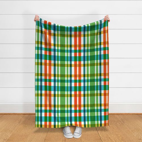 Mitchell Stripe Holiday Cocktail Party Plaid Winter Red Green Gold Blue (S)