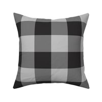 (Large) Monochromatic Carbone Gray Simple Buffalo Gingham Plaid