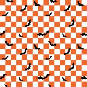 Checkered Halloween bat design