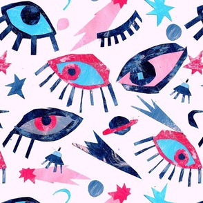 Space Eyeballs - Block Spoonflower