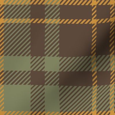 Cabincore tartan - Large - Forest Green and Brown