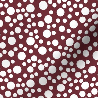 Lotsa Dots Simply Polka Dots, White on Wine Red