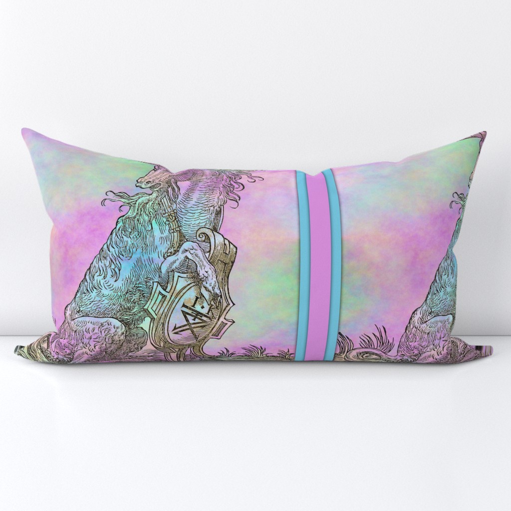 16th Century Unicorn Rainbows Framed - Pillow