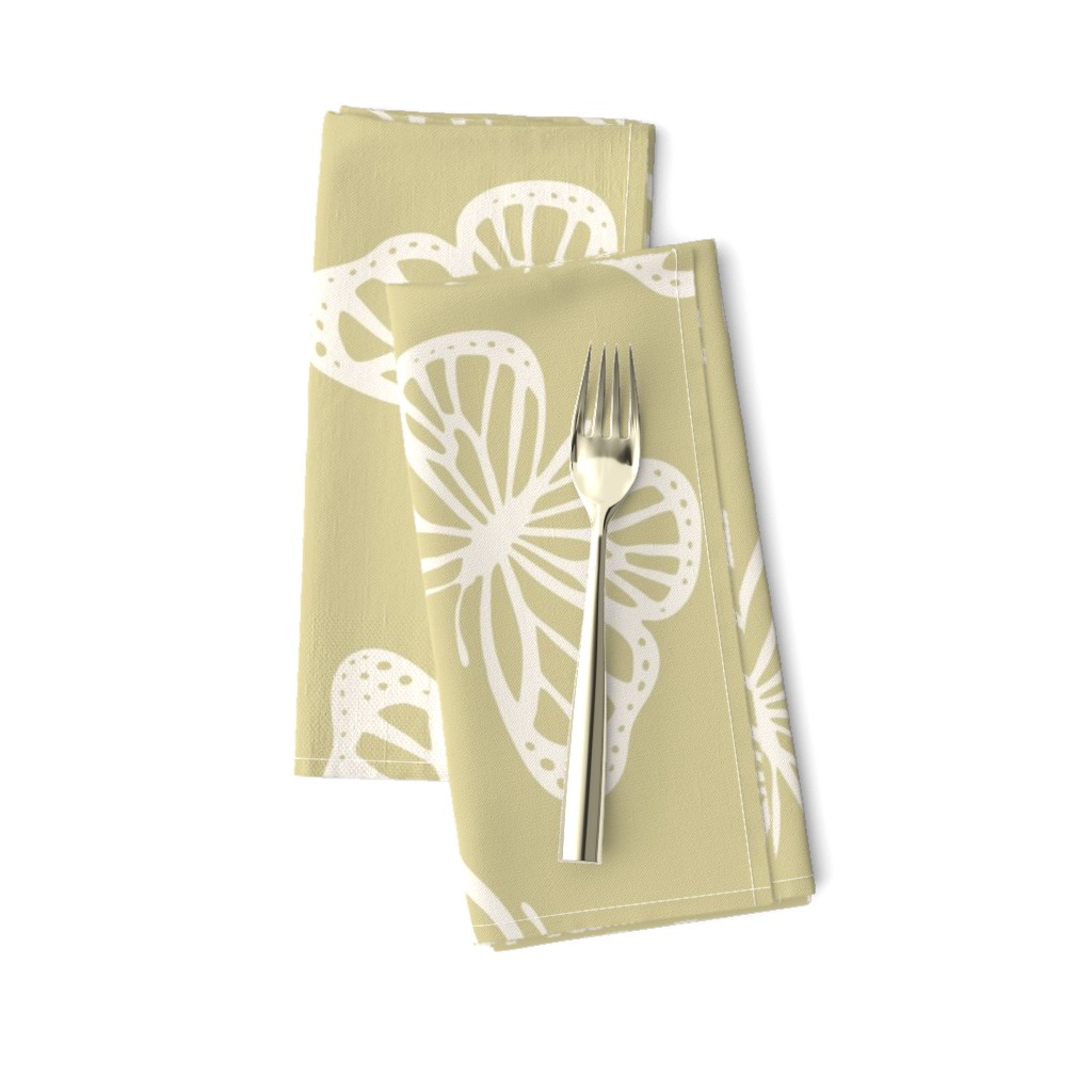 Ivory Butterfly - Dusty Yellow Lemongrass Fun Cute Granny Chic Aesthetic - Jumbo Scale