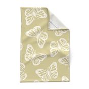 Ivory Butterfly - Dusty Yellow Lemongrass Fun Cute Granny Chic Aesthetic - Jumbo Scale