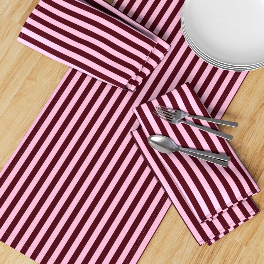 Small Cabana stripe - Burgundy Red and pink - Candy stripe - Awning stripes - nautical - Striped wallpaper - resort coastal sunbrella tiki vertical red pink stripe