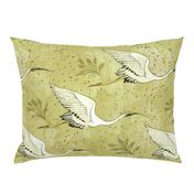 Cranes in Flight - Large - Warm Green