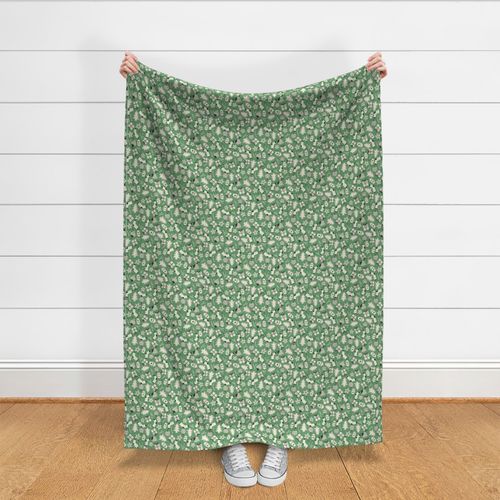 Non-directional ditsy cozy christmas - Mint green and white - Small scale