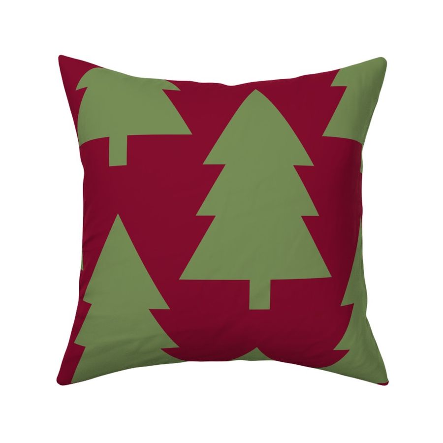 Underneath the Christmas Tree -Jumbo- Preppy Christmas in Dusky Red