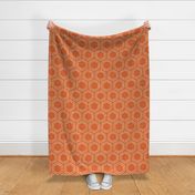 Distressed Textured Double Hexagon Geometric Pale Sand on Terracotta Spice