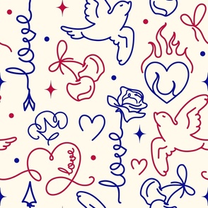 Love Themed Doodles Background