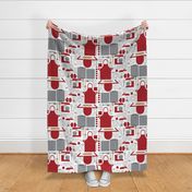 Retro Bakery Supplies Red Aprons- Large Print