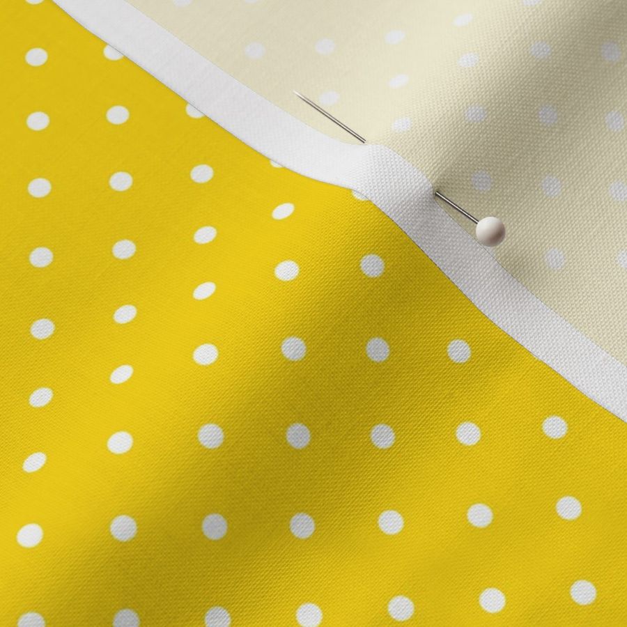 Lemon Yellow and White Polka Dots - Very Very Small Scale