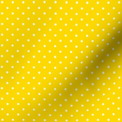 Lemon Yellow and White Polka Dots - Very Very Small Scale