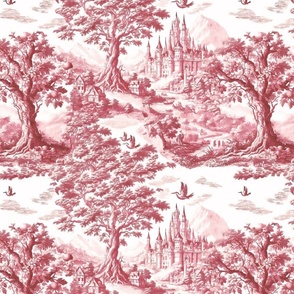 Enchanted Castle Toile Red