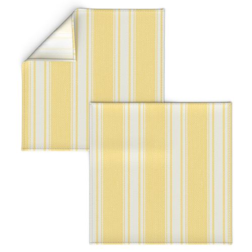 Ticking Stripe (Large) - White On Bright Yellow