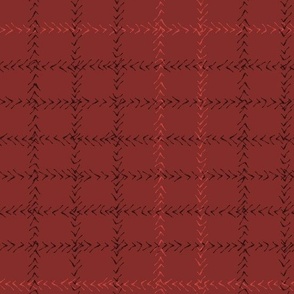 Red hashed holiday plaid