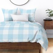 Gingham Check Plaid (6" squares) - Aqua Sky Blue & White