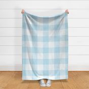 Gingham Check Plaid (6" squares) - Aqua Sky Blue & White