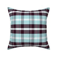 Winter Iagan Plaid Pattern - White Ice Blue Dark Cranberry Red (M) 6 Inch