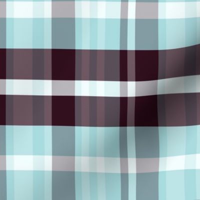 Winter Iagan Plaid Pattern - White Ice Blue Dark Cranberry Red (M) 6 Inch