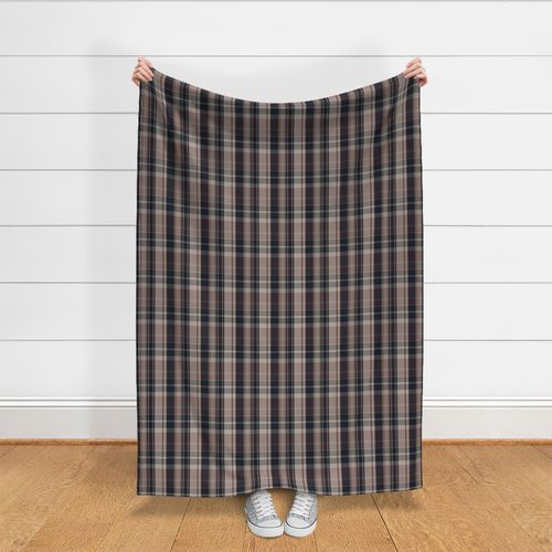 Grunge Conall Plaid Pattern - Dark Grey Beige Maroon (M) 6 Inch