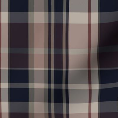 Grunge Conall Plaid Pattern - Dark Grey Beige Maroon (M) 6 Inch