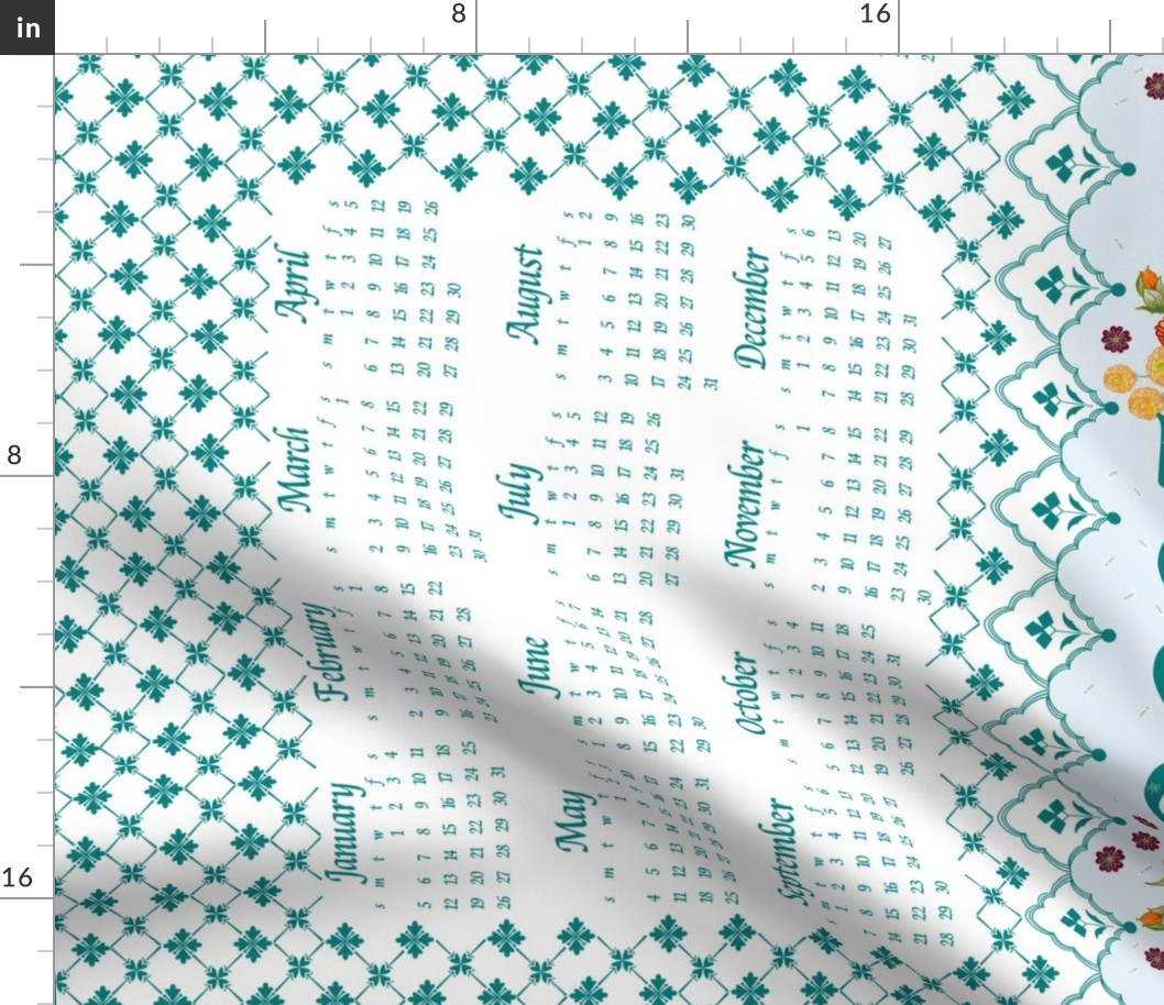 2025 Calendar in Teal