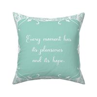 Mansfield Park Quote 18"x18" Pillow size Blue