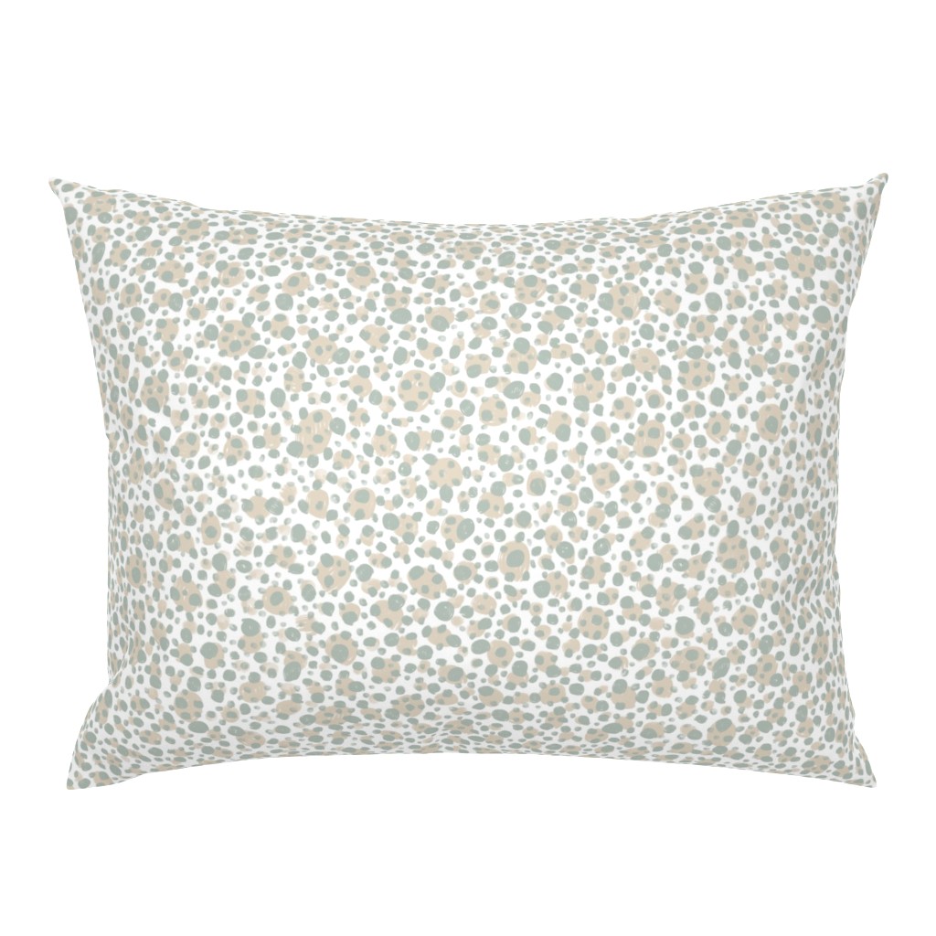 Bubble Dots Animal Spots Beige and Sage