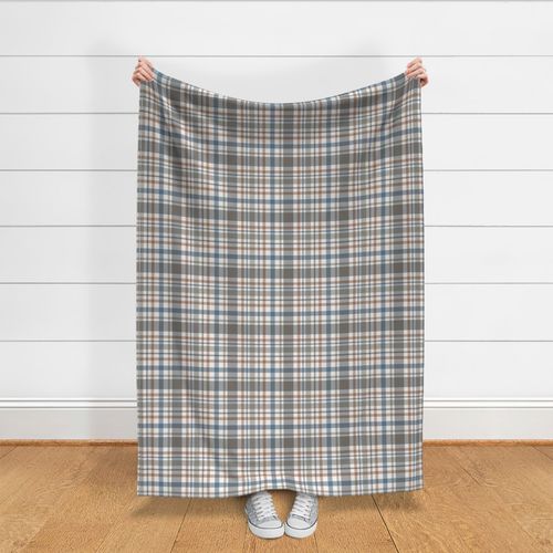 Brown Blue Gray Plaid Custom