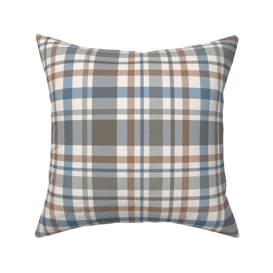 Brown Blue Gray Plaid Custom