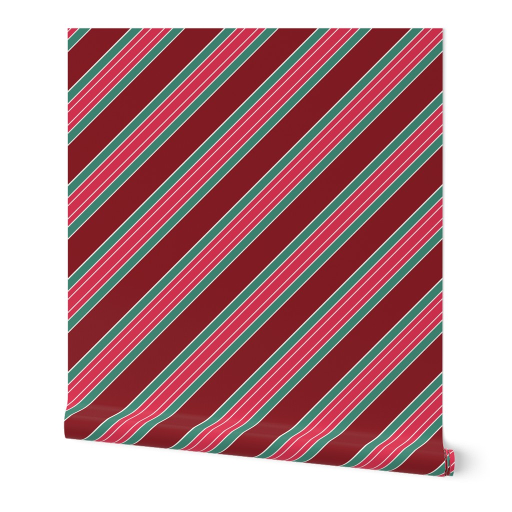 Christmas striped Ribbon in red