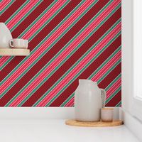 Christmas striped Ribbon in red