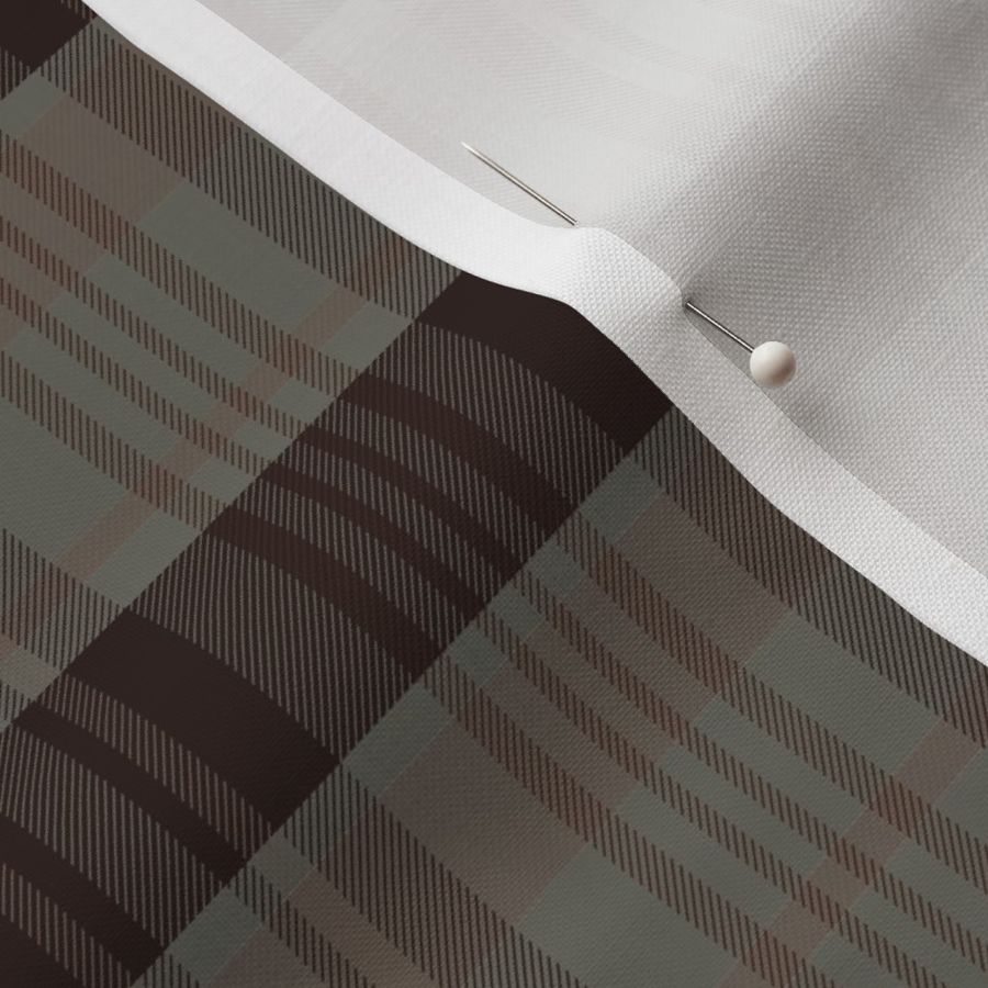 Dark Academia Calan Plaid Pattern - Light Beige Sage Dark Grey (M) 6 Inch