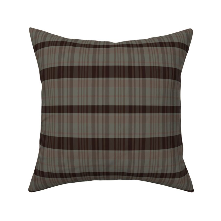 Dark Academia Calan Plaid Pattern - Light Beige Sage Dark Grey (M) 6 Inch