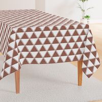 XL-Boho dark brown Hand painted triangle shapes on white