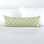 Simple Scallop Shells Jungle Green on Light Green Large