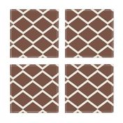 Leather Saddle Brown Fish Scale Diamonds- Modern Farmhouse Geometrics