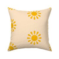 Hello Sunshine - calm sleepy sun in a sunset orange 6" embroidery template