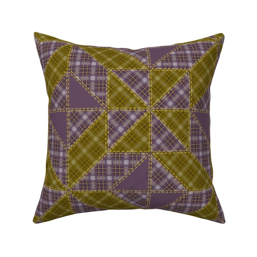 Patchwork / Star / Plaid - Elderberry