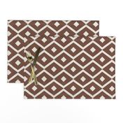 Saddle Leather Brown and Glacier White Fish Eyed Diamond Scales -Scandi