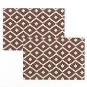 Saddle Leather Brown and Glacier White Fish Eyed Diamond Scales -Scandi