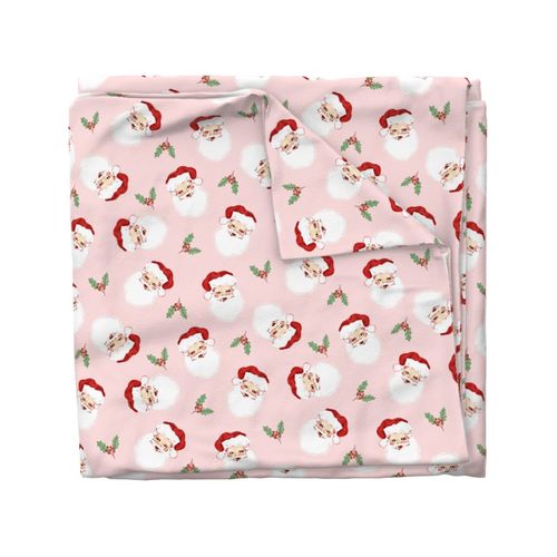 Retro Santa Holly Jolly Christmas toss Pink