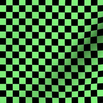 Plaid green black checkered Halloween 1 in XS