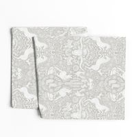 (M) Cowpoke Damask - Modern Neutral Gray - Western Americana Horses