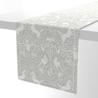 (M) Cowpoke Damask - Modern Neutral Gray - Western Americana Horses