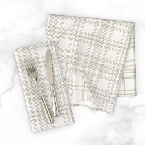 Simple cosy modern plaid in off white and earthy taupe