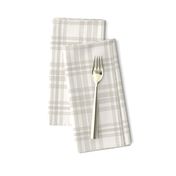 Simple cosy modern plaid in off white and earthy taupe